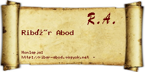 Ribár Abod névjegykártya